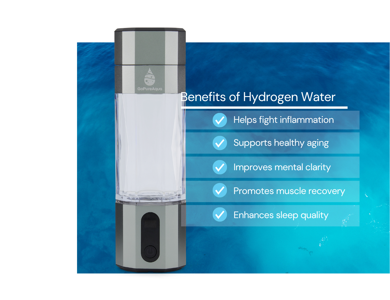 GoPureAqua Hydrogen Bottle
